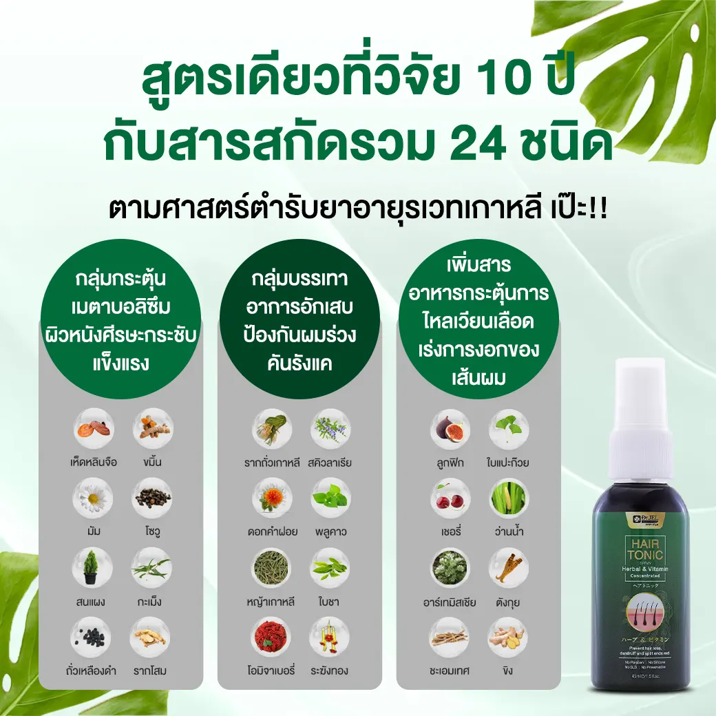 ส่วนประกอบสำคัญใน Dr.H Hair Tonic